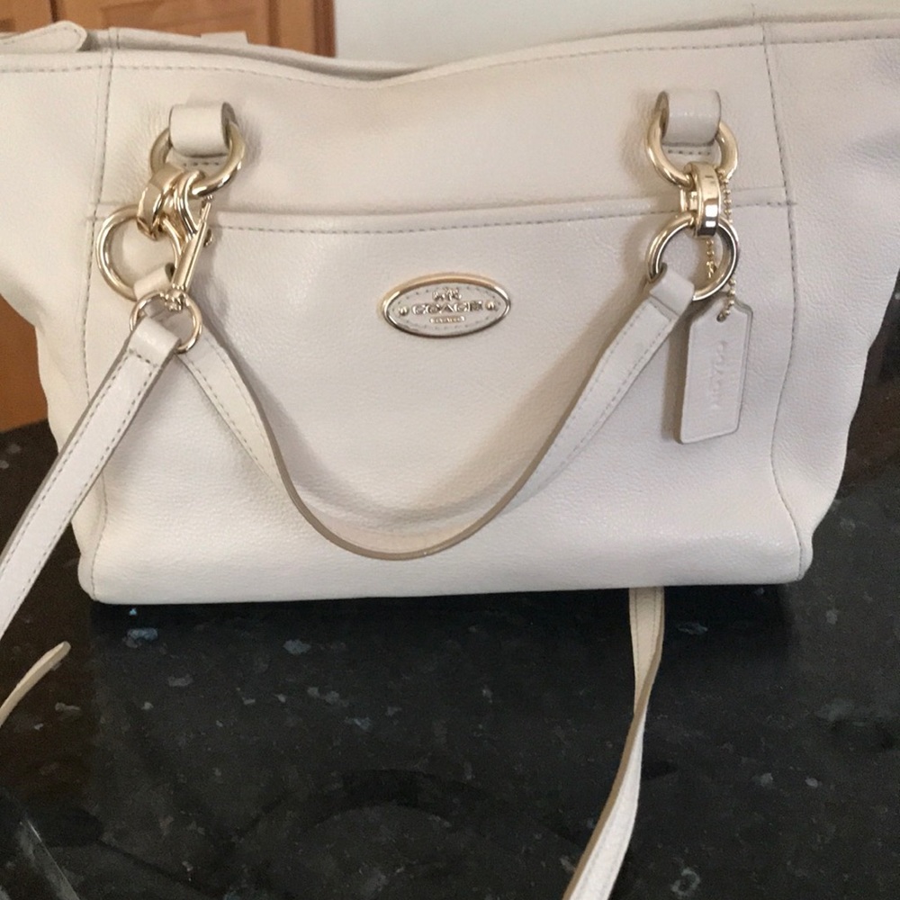 COPY - Coach cream colored leather bag